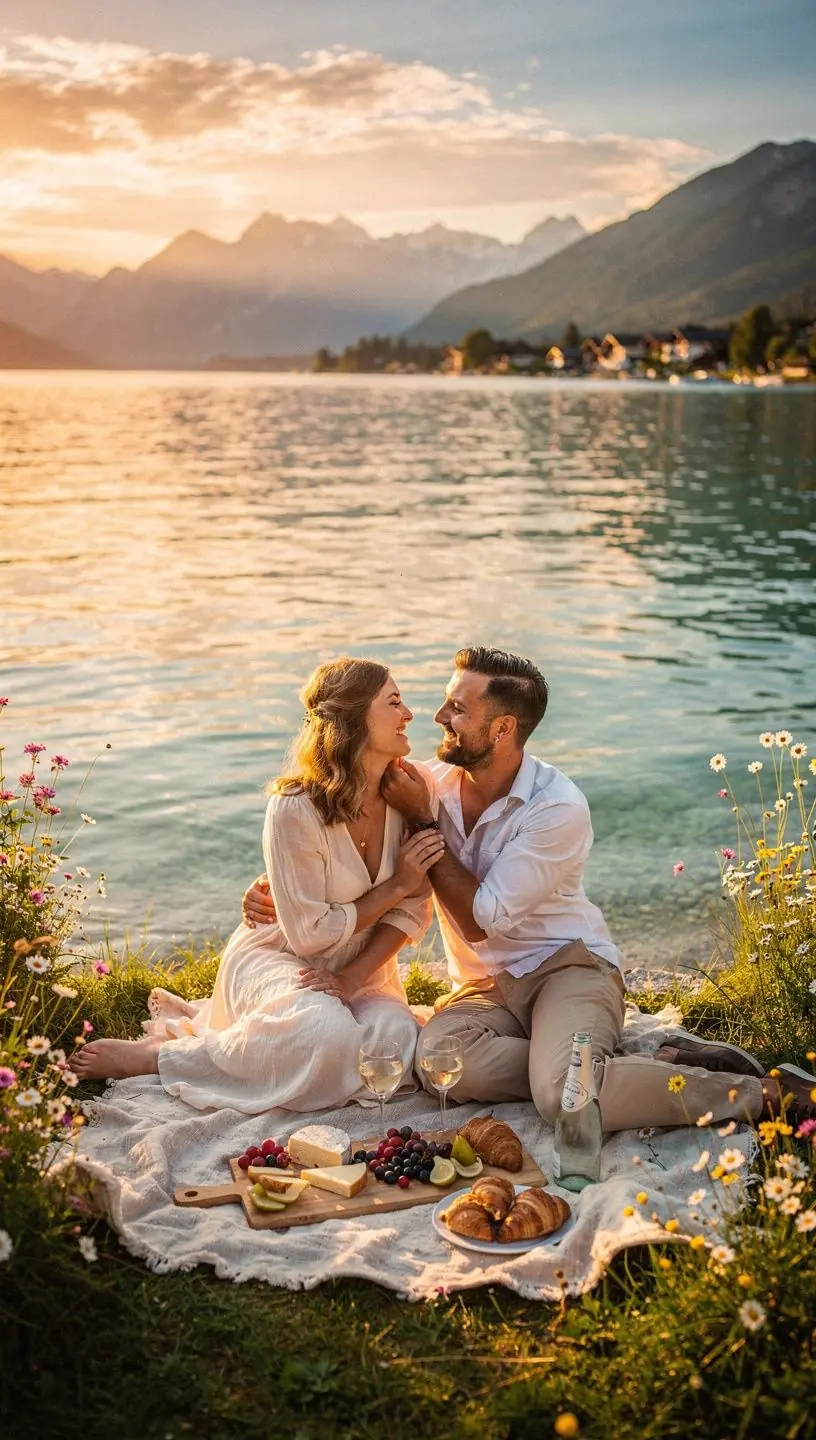 Malerische Aussicht auf den Wolfgangsee mit umliegenden Bergen
