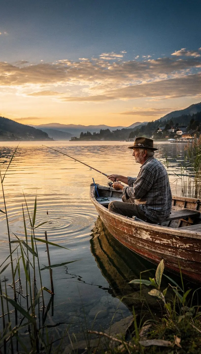 Traditionelles altes Chalet am Wasser, das den Charme der Г¶sterreichischen Architektur widerspiegelt.